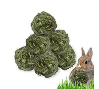 MUYG 6 Pcs Bunny Timothy Grass Ball Natural Chew Toy Woven Chewing Toys Rabbit Molar Small Animals Teeth Grinding Suitable for Hamster Totoro Gerbils Guinea Pig Squirrel