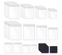 Muyilanc Bolsa de Joyería de PVC Transparente de 190 Piezas, 5 Tamaños, Bolsa de Plástico Autosellada con Cremallera y Tiras de Papel Antideslustre, Kit Surtido