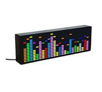 Muyilanc Color LED Espectro de MúSica Reloj ElectróNico Luz de Ritmo 1624RGB Indicador de de LáMpara de AtmóSfera (Control de Voz + Cable)