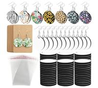 Muyilanc Espacios en para Pendientes de Sublimación con para Pendientes, Anillas, Tapones para los Oídos, Portatarjetas para Pendientes y Bolsas de Embalaje Transparentes