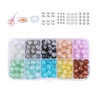 Muyilanc Juego de Cuentas de Vidrio para Hacer Joyas para NiñAs, Hermoso y Collar de Pulsera, Kit de FabricacióN de Joyas para NiñAs y Adultos, 8 Mm