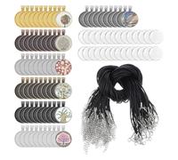 Muyilanc Kit de 210 Bandejas para Colgantes con Cabujón de Vidrio y Cordones para Hacer Joyas, Colgantes y Collares