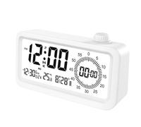 Muyilanc Reloj Despertador con Cuenta Regresiva Pantalla Dual Administrador Visual Despertador DeteccióN de Temperatura DiseñO de Perilla Relojes