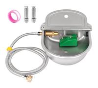 MUYIRTED Bebedero automático con válvula flotante de latón de 1/2 pulgadas y tubería de agua de metal de 150 cm, bebedero para caballos de acero inoxidable, abrevadero de agua de baja presión para