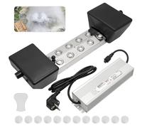 MUYIRTED Maquina De Niebla 10 Cabezas 7L/H Generador De Niebla con Fuente De Alimentación De 400w Y Boya De Plástico, Nebulizador Ultrasónico Atomizador para Fuentes De Estanque, Paisajes Mágicos