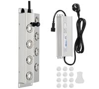 MUYIRTED Nebulizador ultrasónico de 8 cabezas, 6400 ml/h, máquina de niebla para exteriores e interiores, para estanque, humidificador para recipiente de vidrio, fuente de alimentación impermeable de
