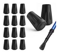 Muyohix 12 Puntas de Goma de Bastones Senderismo y Bastones Trekking (11mm), Antideslizantes Tapas para Bastones de Senderismo, para Almohadillas Resistentes para Asfalto, Grava y Montaña （A）