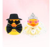 Muyohix 2pcs Patos de Boda, Patitos de Goma, Regalo Boda para Novios, Figuras Novios Tarta Regalos y Decoracion para Aniversario de Bodas