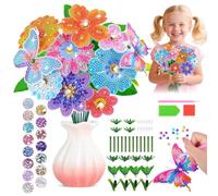 Muyohix 5D Diamond Painting de Mariposa Florales, Diamantes Florales para Niñas 5-10 Años, Kit Manualidades de Flores, Regalo Niña 5 6 7 8 9 10 Años, para Comunión Cumpleaños y Jardín