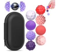 Muyohix 8 Piezas Bolas Magnéticas Antiestrés de Silicona, Pelota Antiestrés Adultos Mano, Juguetes Antiestrés Sensoriales y Fidget Toys para Aliviar Ansiedad y Estrés (Rosa-Púrpura)