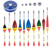 Muyohix Flotadores de Pesca, 10 Boyas de Pesca con 100 Piezas Plomos Pesca, Flotadores de Pesca Bobbers, Fishing Floats, Corchos de Pesca, Flotadores de Pesca Set para Pesca Accesorios Lago Pesca