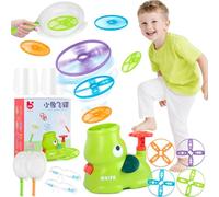 Muyohix Frisbee Niños, Lanzador de Disco Volador Juegos Exterior Niños con 32 Discos, Juguetes para Niños Niña 3 4 5 6 7 8 Años, Juguetes Exterior para Jardin y Interiores