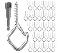 Muyohix Ganchos de Tornillo Hembrillas Cerradas, 30PCS ganchos para Colgar de Acero Inoxidable, Cancamo para Colgar Plantas, Luces, Decoraciones y Cestas Colgantes (Plateado)