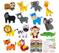 Muyohix Kit de Costura Niños, 14 Piezas Costura Fieltro Manualidades Niños, Kit de Manualidades de Fieltro de Animales Kits de Costura para Principiantes para Niños Niñas, Regalo DIY