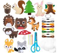 Muyohix Kit de Costura para Niños 6-12 Años, Manualidades de Fieltro, Juego de Costura con Formas de Animales, Kit Manualidad de Coser Fieltro,Juego Educativo DIY para Niños y Niñas Principiantes