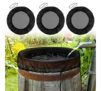 Muyohix Red para Barriles de Lluvia, 3 Piezas 80 cm Tapa para Barril Ajustable con Cuerda de Tracción, Tamiz de Filtro con Patrón de Ondas, para contra Hojas y Mosquitos