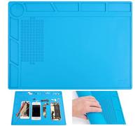 Muyohix Silicona Alfombrilla para Soldadura, 500℃ Resistente al Calor Tapete de Reparación, Silicona Estera para Reparar Almohadilla de Trabajo para Reparar Teléfono, Computadoras, Cámara (35x25cm)