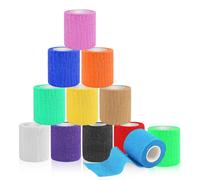 Muyohix Venda Cohesiva 7,5 cm x 4,5 m, 12 Rollos Tape Crossfit, Esparadrapo Deportivo de Color para Deportistas, Muñeca, Dedos, Mascotas