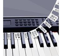 MUYOS Etiquetas de Notas de Teclado de Piano extraíbles para 61 Teclas de Silicona Reutilizables, sin Necesidad de Pegatinas, Etiqueta de Notas para Principiantes y niños, Viene con Caja (Negro)