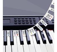 MUYOS Etiquetas de notas extraíbles para teclado de piano para 88 teclas, de silicona de tamaño completo, reutilizables, etiqueta de notas para principiantes y niños, viene con caja (mixcolor)