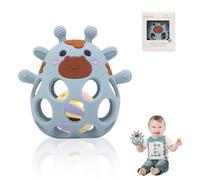 MuyPetit Jirafa Sonajero y Mordedor bebé, Libre de BPA y tóxicos, Mordedor refrigerante bebe fácil de agarrar, Sonajeros bebe 0-3meses blanditos, Juegos bebes 6-12 meses (Azul)