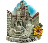 MUYU Magnet Imán para Nevera, diseño de San Gimignano en 3D, para decoración del hogar y la Cocina, magnético, San Gimignano Italia