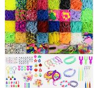 MUZAMMIL SHER MS 3200+ - Kit de bandas de telar | 31 bandas de goma vibrantes y accesorios - Kits de bandas de telar para niñas y niños - Juego de pulseras y joyas para manualidades y creatividad |