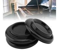 MuzcYM 3 unids/set ABS Piano Caster Copas Protectores de piso con fondo de fieltro, roble y sapele, tazas de madera de sonido y absorción de golpes para piano de cola con almohadilla antideslizante