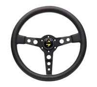 Muzhen Store Volante deportivo de carreras de cuero Pu, 14 pulgadas/350mm, Compatible con MOMO Prototipo Style (Color : Black)