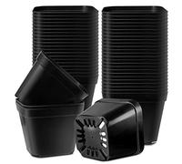 Muzhira Macetas para Semillas, 10cm 50pcs Macetas de Cultivo Cuadrado para Plantas para Interior/Exterior Jardín Plantas Plántulas y Semillas