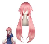 MUZI WIG - Peluca de anime con gorro de peluca gratis para Murata Tomosa Mirai Nikki Gasai Yuno pelucas de pelo sintético