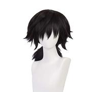 MUZI WIG - Peluca de Anime y Cosplay para Demon Slayer Kimetsu no Yaiba Kibutsuji Muzan. Peluca de Cosplay con rejilla de peluca gratis