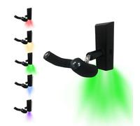 MuzicLight Soporte de pared de cuello ancho iluminado o soporte para bajo eléctrico, 7 cuerdas o guitarras acústicas de concierto con LED para pantalla con iluminación ambiental