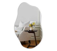 Muzilife Espejo asimétrico sin marco para colgar, espejo de pared grande irregular con parte posterior de MDF 50 x 85 cm, espejo decorativo de cuerpo entero para pared, salón, baño, pasillo, entrada,