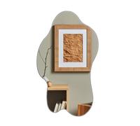 Muzilife Espejo de pared asimétrico de 50 x 85 cm, espejo sin marco para colgar, espejo decorativo irregular de pared con parte posterior de MDF para pared, salón, baño, pasillo, entrada, decoración