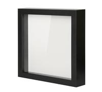 Muzilife Marco de Fotos de 8 x 8 Pulgadas con Tablero de Lino, Caja de Madera Profunda y Vidrio, Caja de Memoria Lista para Colgar, Recuerdos Deportivos para bebés, alfileres, premios, medallas,