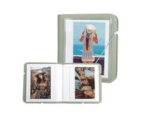 MUZIRI KINOKOO Álbum de Fotos de 28 Bolsillos para Película de Instax WIDE EVO/400/300/210/Link WIDE,Álbum de Cuero PU,Libro Álbum Mini Recuerdo de Colección de Películas de 4.25x3.4 Pulgadas-Verde