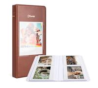 MUZIRI KINOKOO Álbum de Fotos de 64 Bolsillos para Cámara Fuji Instax Wide EVO/400/300/210/Link WIDE, Películas de 5 Pulgadas, Álbum Recuerdo de Cuero PU para Cámara Instantánea Serie Wide-Marrón