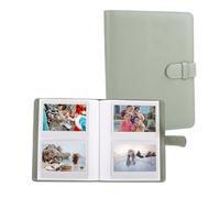 MUZIRI KINOKOO Álbum de Fotos de 80 Bolsillos para Película de Instax Wide EVO/400/300/210/Link WIDE,Álbum de Cuero PU con Textura de Lichi,Álbum Recuerdo de Películas de 4.25x3.4 Pulgadas-Verde