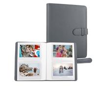 MUZIRI KINOKOO Álbum de Fotos de 80 Bolsillos para Película de Instax Wide EVO/400/300/210/Link WIDE,Álbum de Cuero PU con Textura de Lichi,Álbum Recuerdo de Películas de 4.25x3.4 Pulgadas-Gris