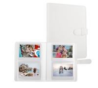 MUZIRI KINOKOO Álbum de Fotos de 80 Bolsillos para Película de Instax Wide EVO/400/300/210/Link WIDE,Álbum de Cuero PU con Textura de Lichi,Álbum Recuerdo de Películas de 4.25x3.4 Pulgadas-Blanco