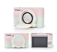 MUZIRI KINOKOO Canon SX730 SX740 HS Funda, Funda de Silicona Suave para cámara Canon PowerShot SX740/SX730 HS - Funda Protectora Ligera y Antiarañazos - Jalea Rosa Verde