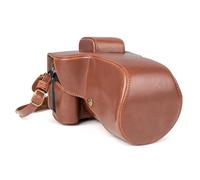 MUZIRI KINOKOO Fuji XT5 - Funda de piel sintética para cámara réflex digital Fuji XT5/X-T5 - Funda Fuji XT5 con versión de apertura inferior y correa para el hombro y bolsillo de almacenamiento, color