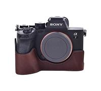 MUZIRI KINOKOO Funda compatible con cámara digital Sony A7R V/A7 IV, media funda de piel auténtica para Sony Alpha 7R V/A7R5/A7M4/ILCE-7M4/ILCE-7RM5 con compartimento para batería y diseño de agarre