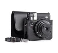 MUZIRI KINOKOO Funda Compatible con cámara Fuji Instax Mini 99, Funda Protectora de Piel sintética Mini 99 con diseño de Cubierta de Pasta Fuji Mini 99 con Correa Ajustable para el Hombro - Negro