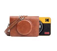 MUZIRI KINOKOO Funda de Cuero PU Protectora Compatible con Kodak Mini Shot 2 Retro C210R / Mini Shot 2 Retro Impresora Cámara Instantánea 2-in-1 - Marrón