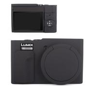 MUZIRI KINOKOO Funda de Silicona Compatible con cámara Panasonic Lumix DC-TZ99 - Funda de Goma Suave con Cubierta de Lente extraíble - Antideslizante y Resistente a los arañazos - Negro