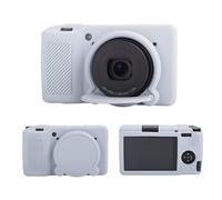 MUZIRI KINOKOO Funda de silicona compatible con cámara Ricoh GR III/GR IIIx, goma suave y ligera GR III/GR IIIX/GR3, funda protectora con cubierta de lente extraíble, gris, Funda para cámara