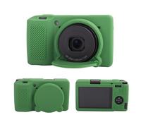 MUZIRI KINOKOO Funda de silicona compatible con cámara Ricoh GR III/GR IIIx, goma suave y ligera GR III/GR IIIX/GR3, funda protectora con cubierta de lente extraíble, Green, Funda para cámara
