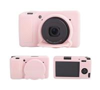 MUZIRI KINOKOO Funda de silicona compatible con cámara Ricoh GR III/GR IIIx, goma suave y ligera GR III/GR IIIX/GR3, funda protectora con cubierta de lente extraíble, rosa claro, Funda para cámara